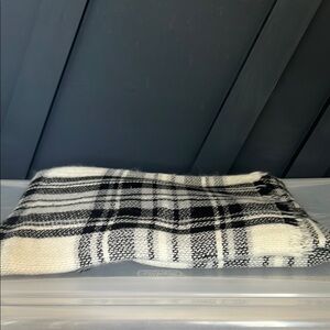 Black and White Plaid Scarf